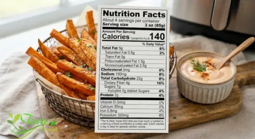 Nutrition facts chart for air fryer sweet potato fries