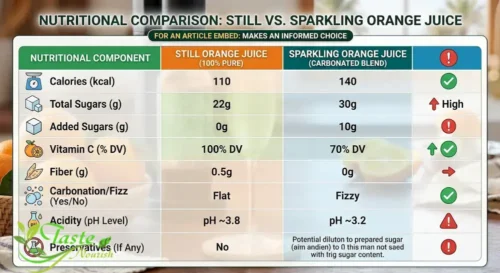 Nutritional comparison table graphic for article embed
