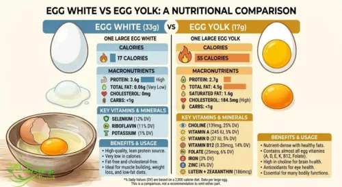 Egg yolk vs egg white nutritional comparison – which part of the egg is healthier