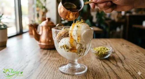How to make baklava ice cream sundae at home step by step