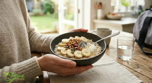 Oatmeal with banana eaten before workout for steady energy