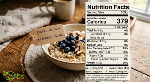  Oats Calories - Oats nutrition facts label per 100 grams  