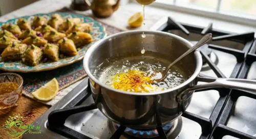 Persian Baklava (Baghlava) |Prepare the Rose Water Syrup