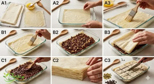 homemade chocolate baklava