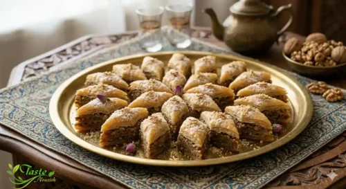 Tabrizi walnut baklava, a regional variety of Persian Baghlava from Tabriz, Iran