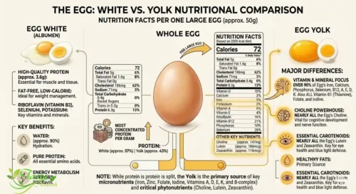 egg white vs egg yolk nutrition comparison protein choline vitamins
