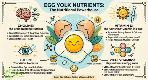 egg yolk nutrients vitamins choline vitamin D lutein infographic