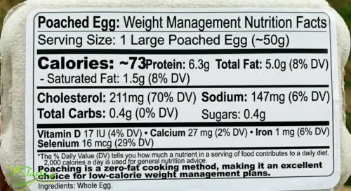 poached egg calories nutrition facts for weight management