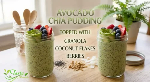 Avocado chia pudding topped with granola