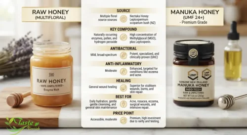 Honey for Skin: Comparison of raw honey and Manuka honey for skin