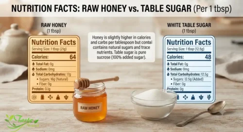 Honey Before Bed: Honey nutrition facts per tablespoon compared to table sugar