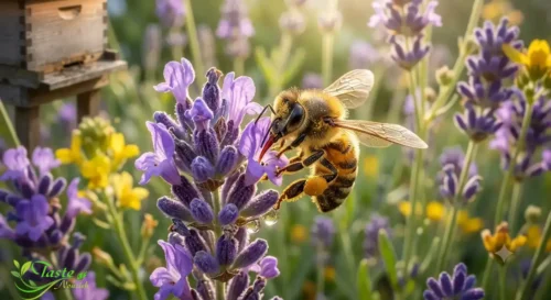 Honey vs Agave Nectar: Honeybee collecting nectar from a flower to make honey