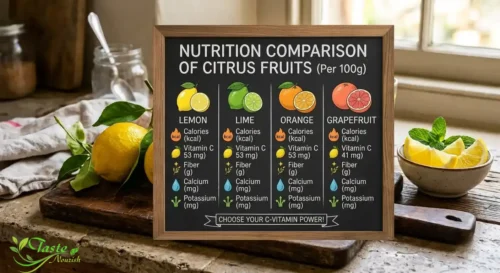 Benefits of Lemon: Nutrition comparison of lemon, lime, orange, and grapefruit