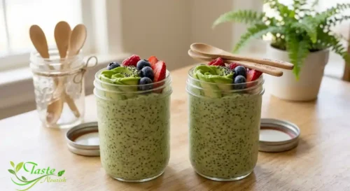 Overnight avocado chia seed pudding chilled