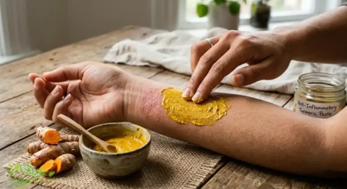 Turmeric for Skin: Turmeric paste applied to skin for anti-inflammatory benefits
