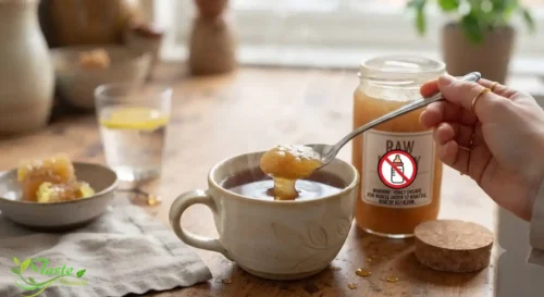 Raw Honey Digestion Benefits: Warning icon reminding parents honey is unsafe for babies under 12 months