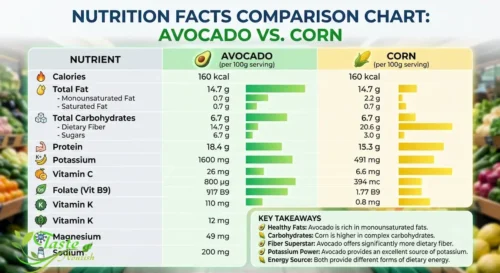 Nutrition facts of avocado versus corn