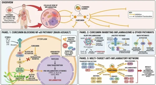 Turmeric and Inflammation: curcumin blocking inflammatory pathways in the body