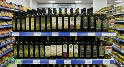 Health Benefits of Olive Oil: extra virgin olive oil on a grocery shelf