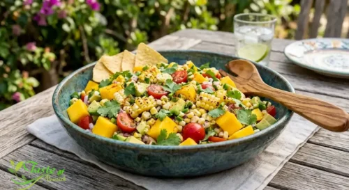 Mango avocado corn salad variation