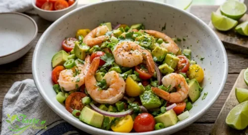 shrimp avocado salad recipe with fresh cilantro