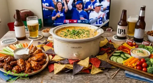Easy Game Day Appetizer Platter Ideas : Assembled game day snack table