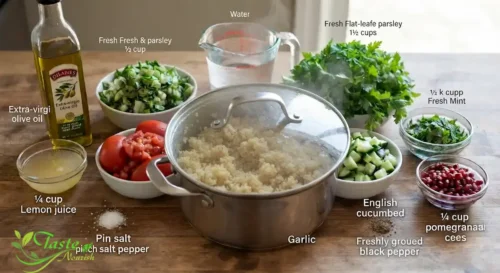 Cook the quinoa. Combine the rinsed quinoa and water (or broth) in a medium saucepan.