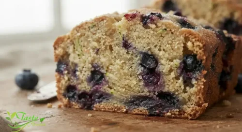 moist blueberry zucchini bread crumb bursting with juicy blueberries