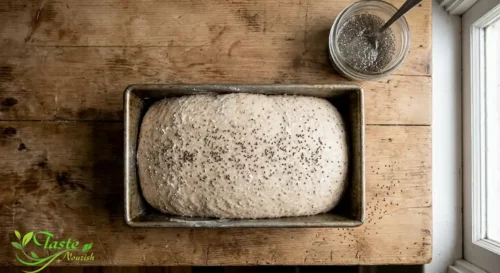 Whole wheat chia bread dough rising