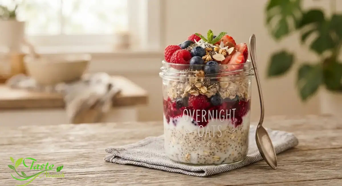 Chia Seed Overnight Oats: The Creamy, No-Cook Breakfast You Prep in 5 Minutes Chia seed overnight oats in a glass jar topped with berries