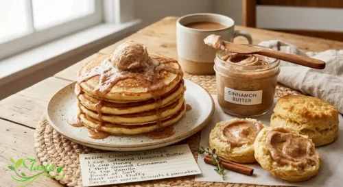 Cinnamon butter recipe served on warm biscuits and pancakes