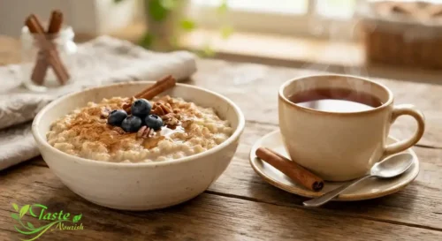 Ceylon vs Cassia Cinnamon: Bowl of oatmeal dusted with cinnamon
