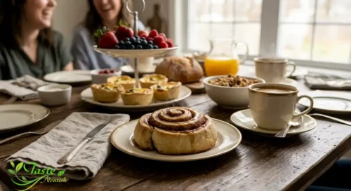 Overnight cinnamon rolls served 