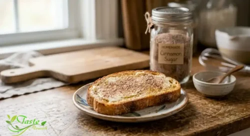 buttered toast topped with cinnamon sugar recipe mix