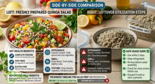 How Long Does Cooked Quinoa Last? : Quinoa salad bowl with vegetables made from leftover cooked quinoa