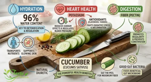 cucumber health benefits including hydration, heart health, and digestion
