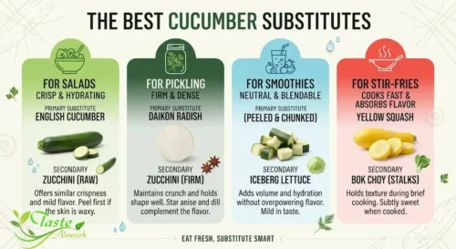 the best cucumber substitute for salads, pickling, smoothies, and stir-fries