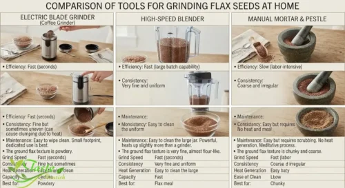 Comparison of tools for grinding flax seeds at home
