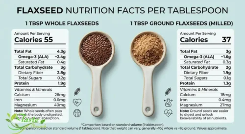 Flaxseed nutrition facts per tablespoon