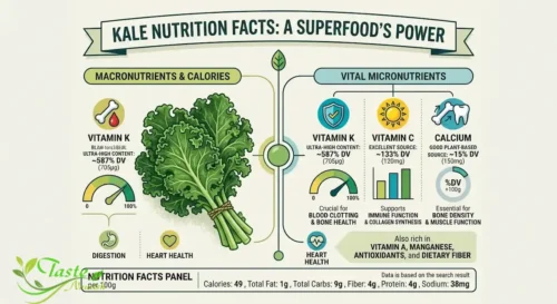 kale nutrition facts including vitamin K, vitamin C, and calcium content