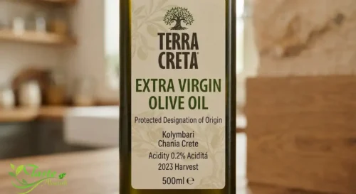 Olive Oil Acidity Level Meaning: olive oil label highlighting the grade name on the front