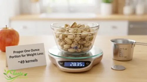 pistachios showing a proper one ounce portion for weight loss
