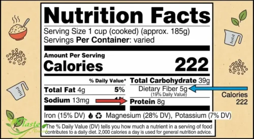 Health Benefits of Quinoa: quinoa protein, fiber, and calories per cup