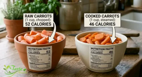 comparing raw and cooked carrot calories