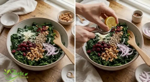 Massaged Kale Salad Recipe: raw kale versus softened massaged kale