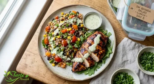 Southwest quinoa salad served as a side dish next