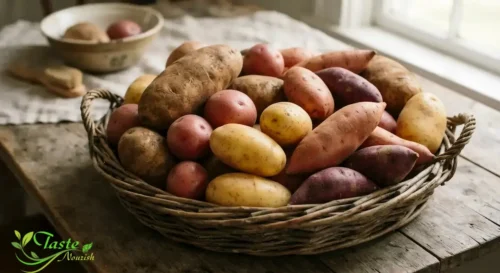 sweet potato and regular potato varieties including russet, red, and Yukon gold