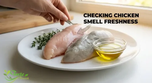 how to safely check chicken freshness using scent