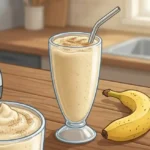 Banana Smoothie Recipe: Thick, Creamy, No Ice or Added Sugar Tall glass of thick, creamy banana smoothie dusted with cinnamon beside a ripe banana